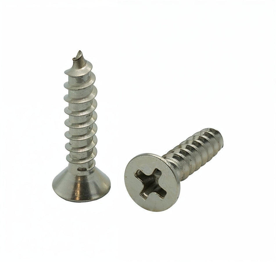 #8 x 3/4" Flat Head 304 Stainless Phillips Head Wood Screws, 200 Qty (BCP45)