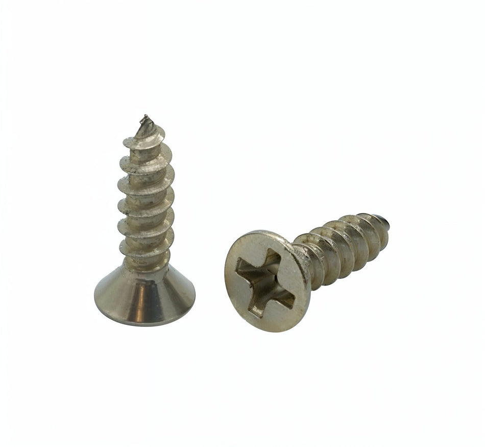 #6 x 1/2" Flat Head 304 Stainless Phillips Head Wood Screws, 100 Qty (BCP16)