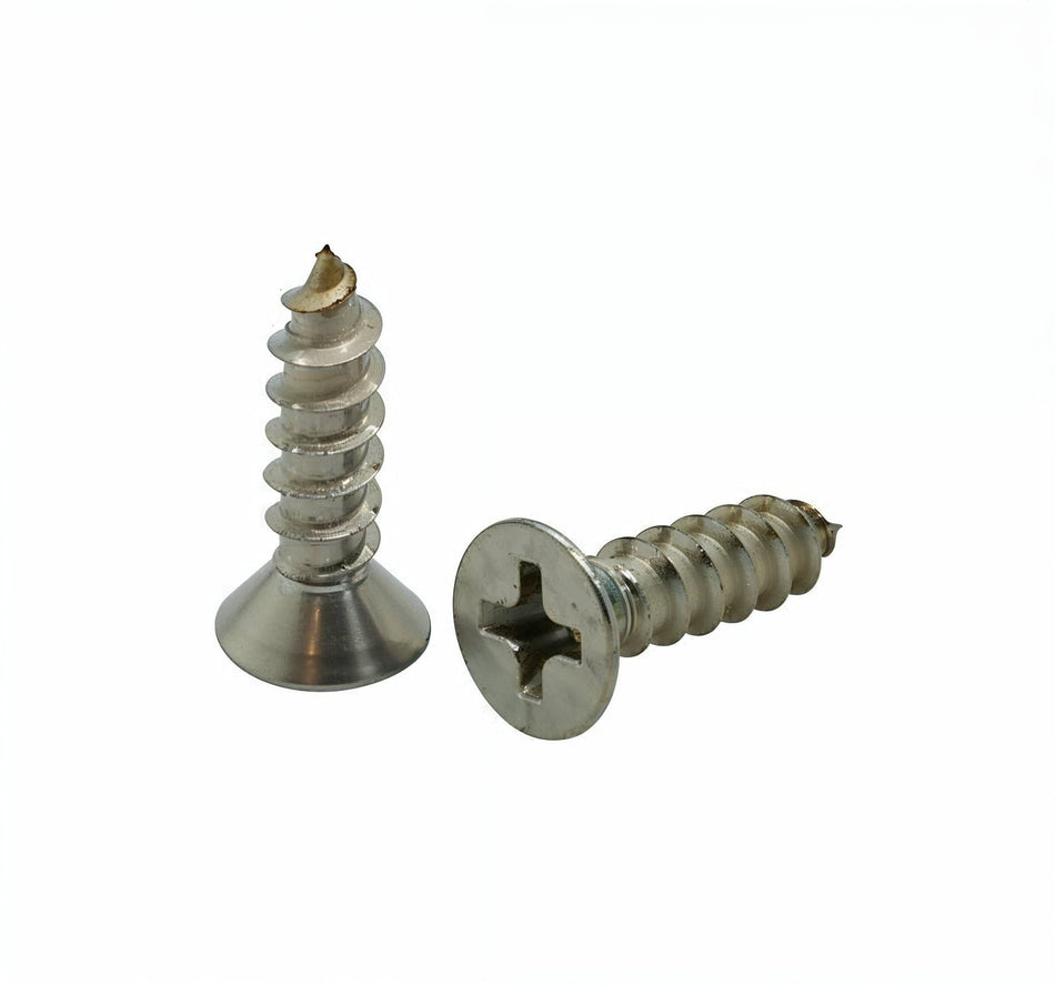 #8 x 5/8" Flat Head 304 Stainless Phillips Head Wood Screws, 100 Qty (BCP21)