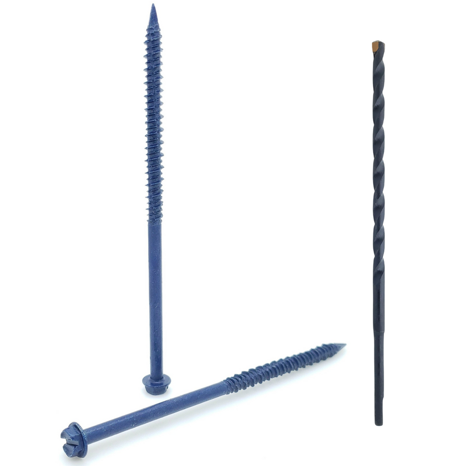 3/16" x 4" Hex Head Diamond Tip Concrete Screws To Anchor Masonry, Block & Brick, 100 Qty (BCP491)