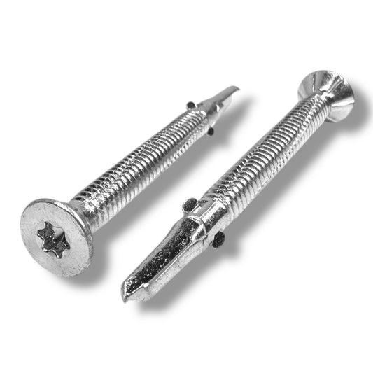 (100 Qty) 1/4-20 x 2-3/4" Reamer Tek Torx/Star Head Self-Drilling Wood to Metal Screws - Tek Screws for Flatbeds, Trailers, or for Fastening Wood to Steel - T-27, Zinc Coated (BCP1225)