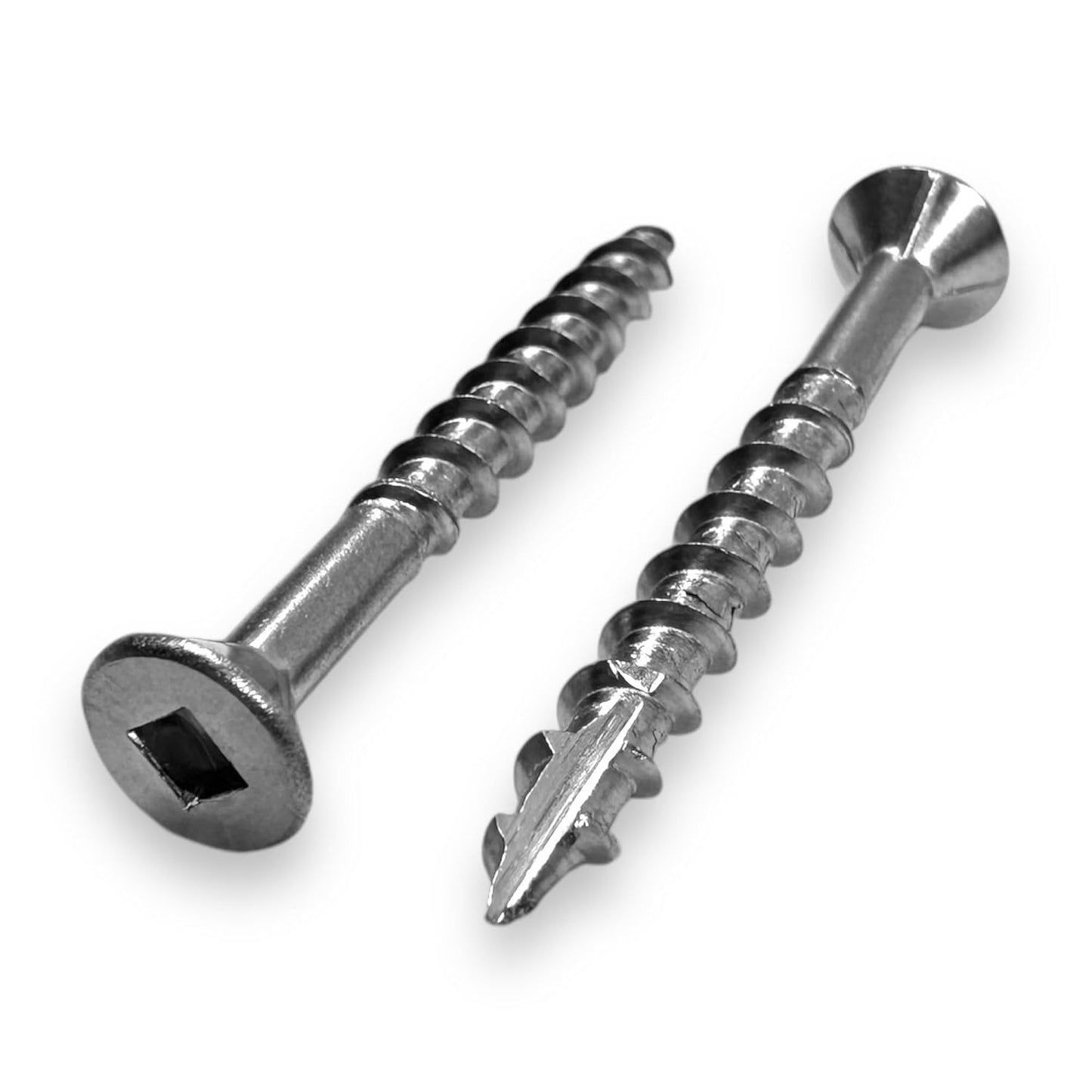 100 Qty #8 x 1-5/8" Stainless Steel Fence & Deck Screws - Square Drive Type 17 (BCP210)