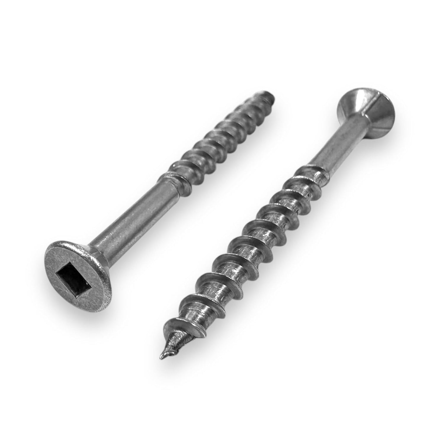 100 Qty #8 x 2" Stainless Steel Fence & Deck Screws - Square Drive Type 17 (BCP211)