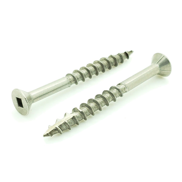 100 Qty #10 x 2" Stainless Steel Fence & Deck Screws - Square Drive Type 17 (BCP215)