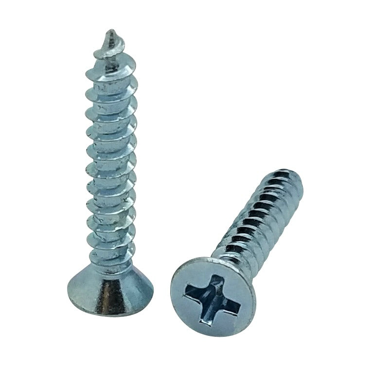 #6 x 1" Flat Head Zinc Coated Phillips Head Wood Screws, 300 Qty (BCP34)