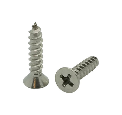 200 Qty #10 x 3/4" Flat Head 304 Stainless Phillips Head Wood Screws (BCP49)