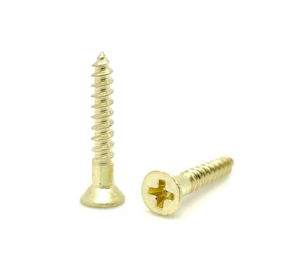 100 Qty #4 x 3/4" Flat Head Solid Brass Phillips Head Wood Screws (BCP104)