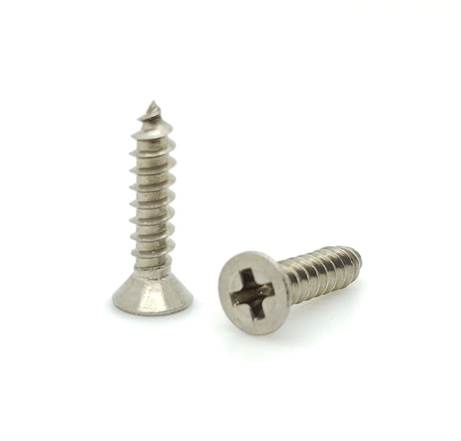 #4 x 1/2" Flat Head 304 Stainless Phillips Head Wood Screws, 100 Qty (BCP105)