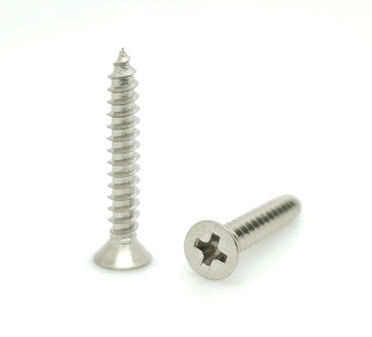 100 Qty #4 x 3/4" Flat Head 304 Stainless Phillips Head Wood Screws (BCP106)