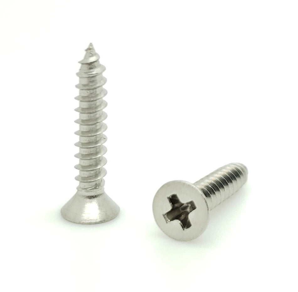 #4 x 5/8" Flat Head 304 Stainless Phillips Head Wood Screws, 100 Qty (BCP107)
