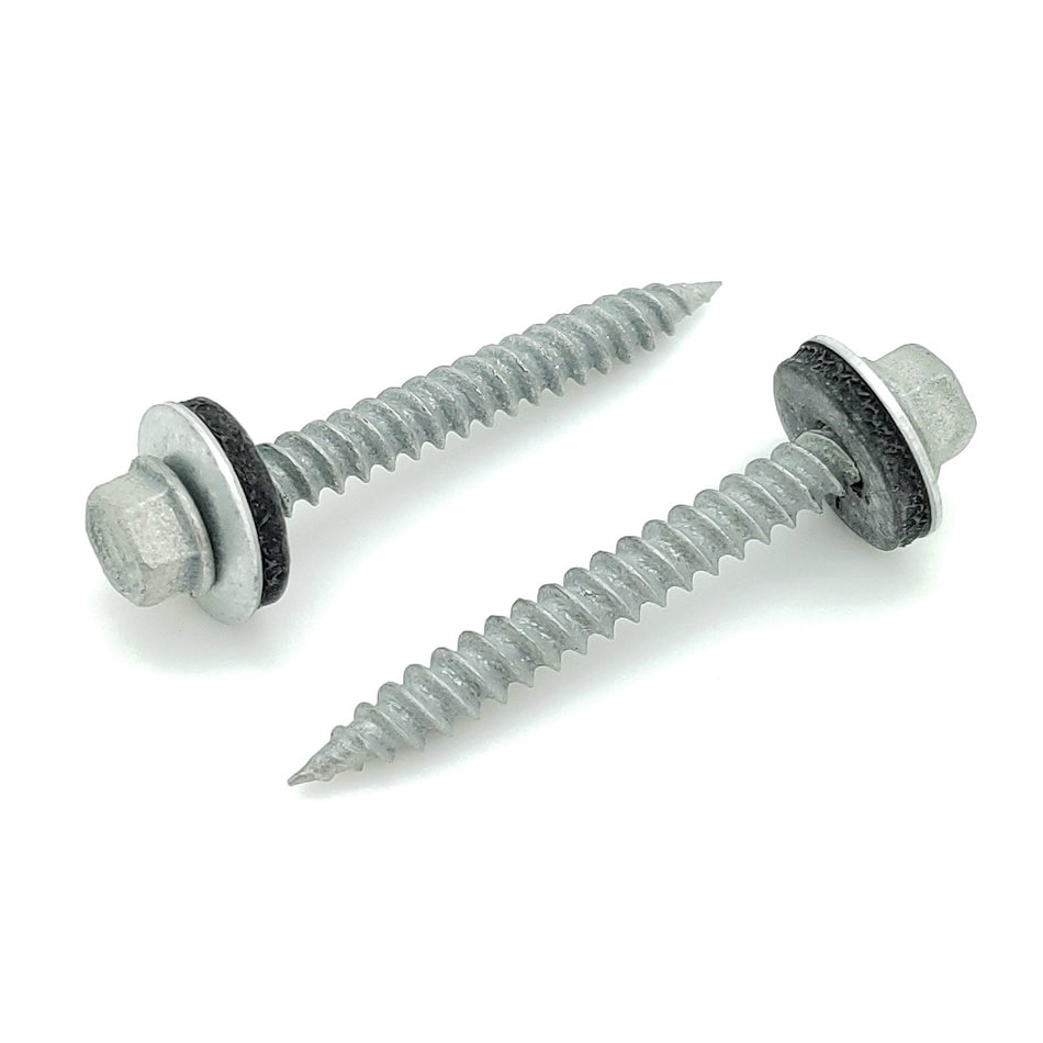 #9 x 1" Galvanized Hex Head Roofing Screws w/ Bonded EPDM Washer, 100 Qty (BCP1081)