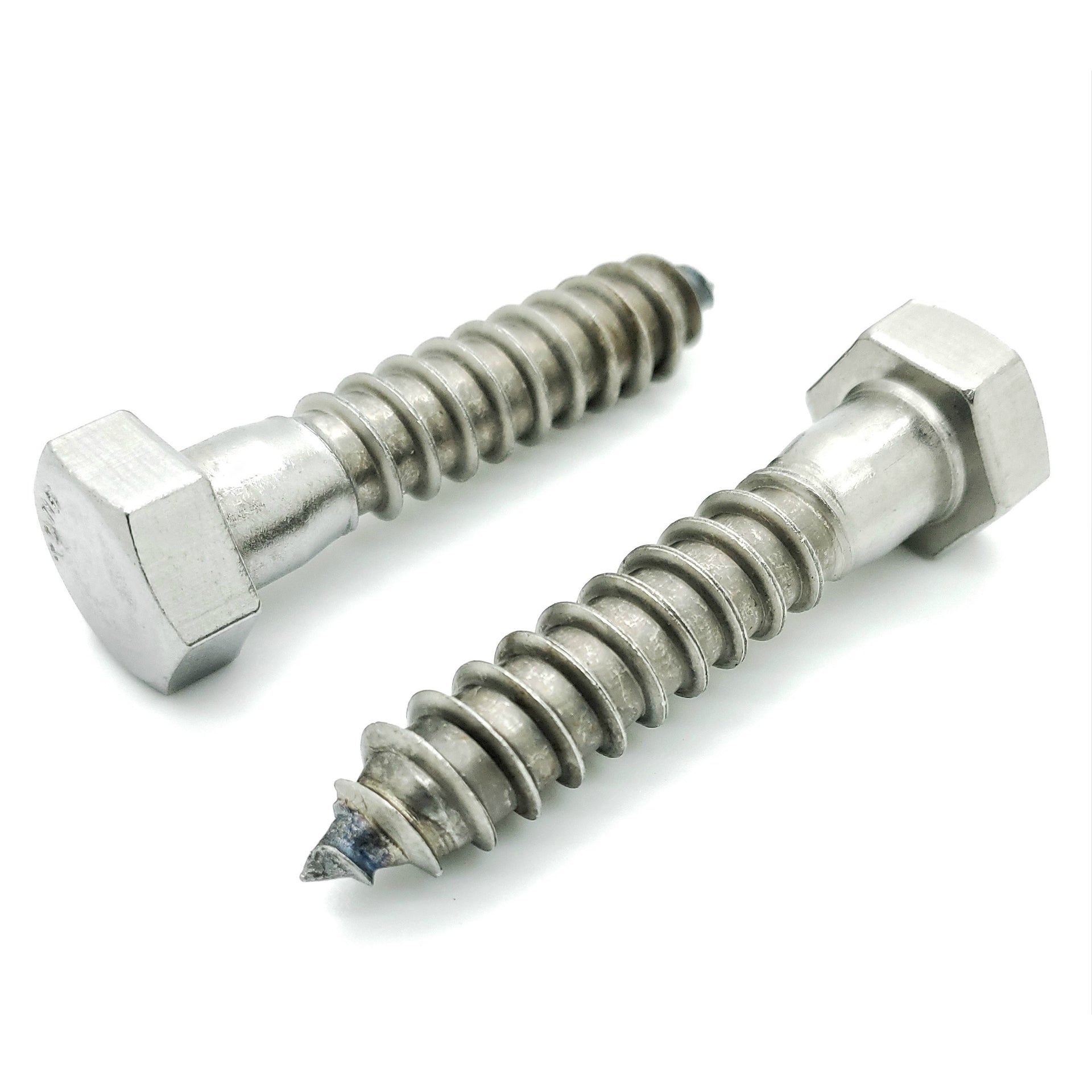 1/2" x 2-1/2" 304 Stainless Steel Hex Lag Bolt Screws, 10 Qty (BCP1142)