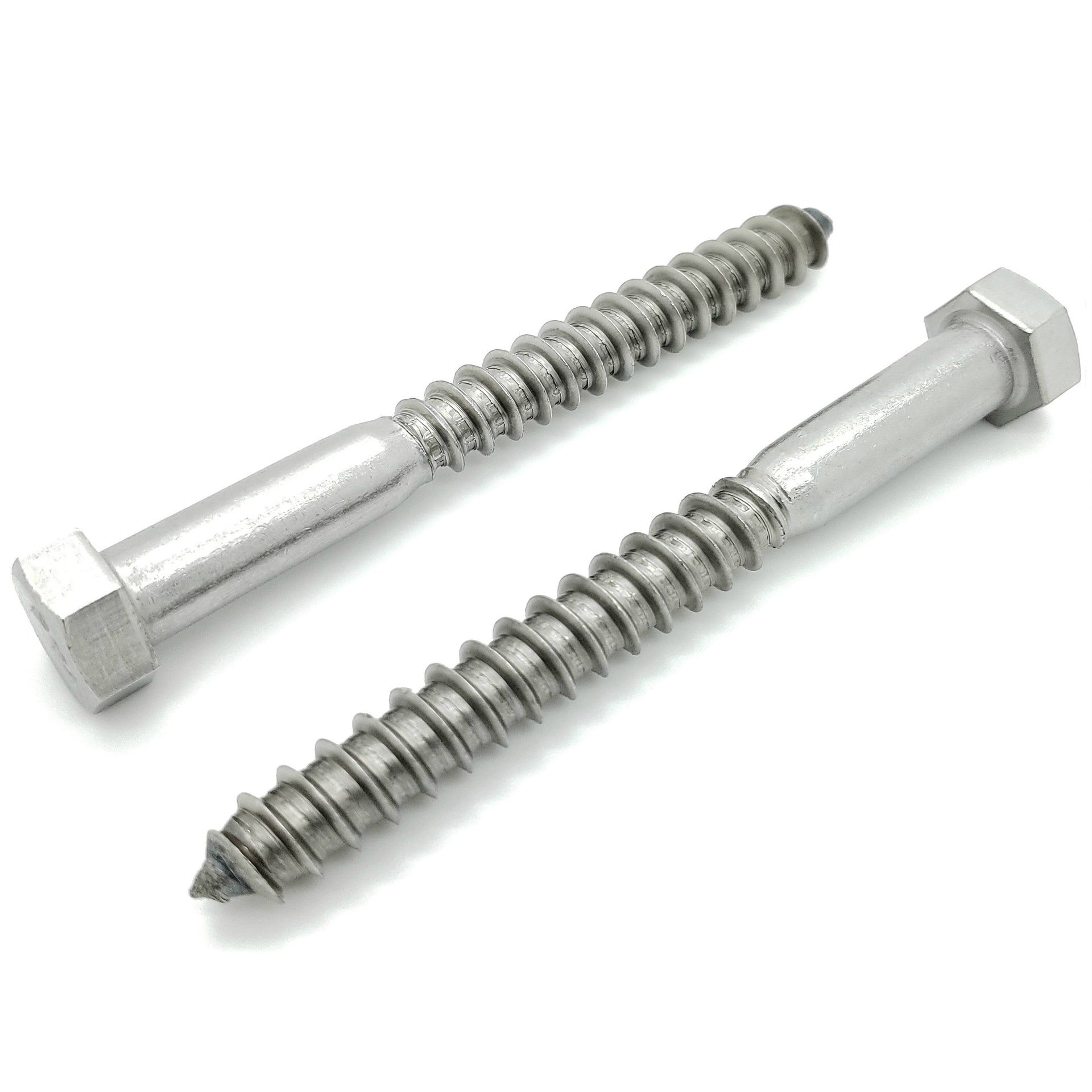 3/8" x 3-1/2" 304 Stainless Steel Hex Lag Bolt Screws, 10 Qty (BCP1147)
