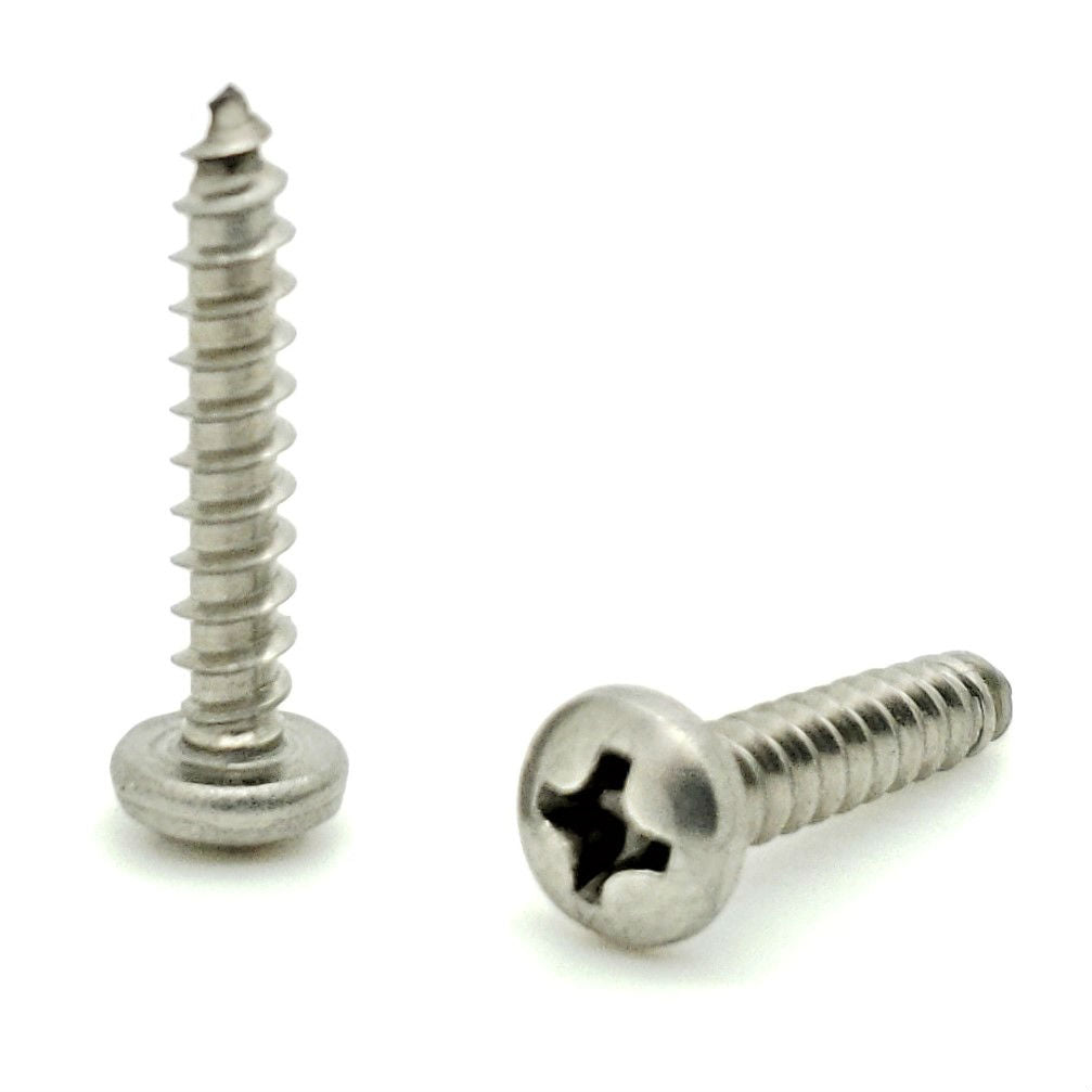 #6 x 3/4" 304 Stainless Steel Phillips Pan Head Wood Screws 