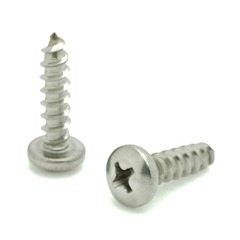 #10 x 3/4" 304 Stainless Steel Phillips Pan Head Wood Screws