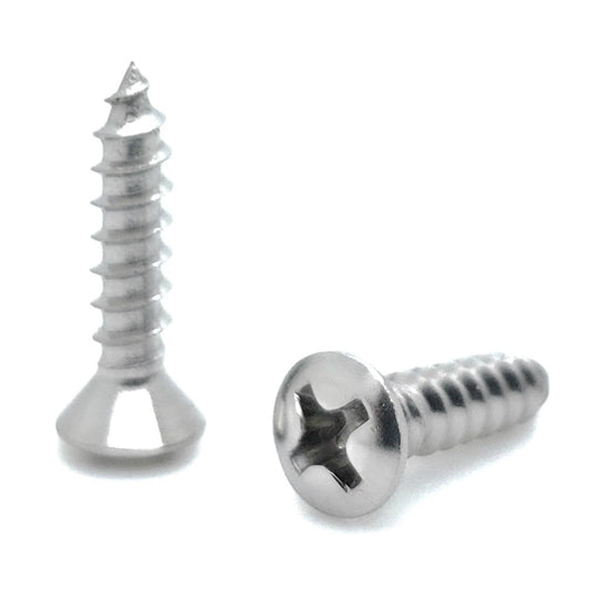 100 Qty #6 x 5/8" Oval Head 304 Stainless Phillips Head Wood Screws (BCP619)