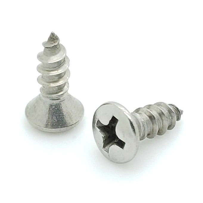 #8 x 1/2 Stainless Oval Head Screws