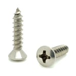 #8 x 3/4" Oval Head 304 Stainless Phillips Head Wood Screws