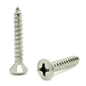 #8 x 1" Oval Head 304 Stainless Phillips Head Wood Screws