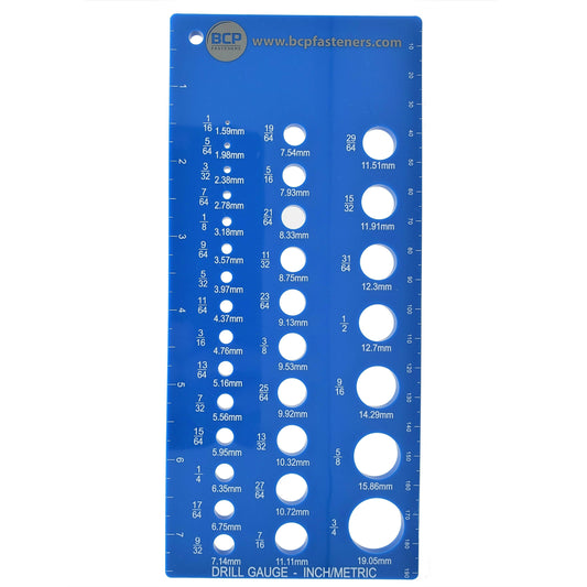 Drill Bit Gauge | 32 Sizes From 1/16" To 3/4" (BCP677)