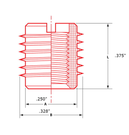 Ten (10) #6-32 Brass Knife Threaded Inserts For Wood | .375" Length (BCP869)