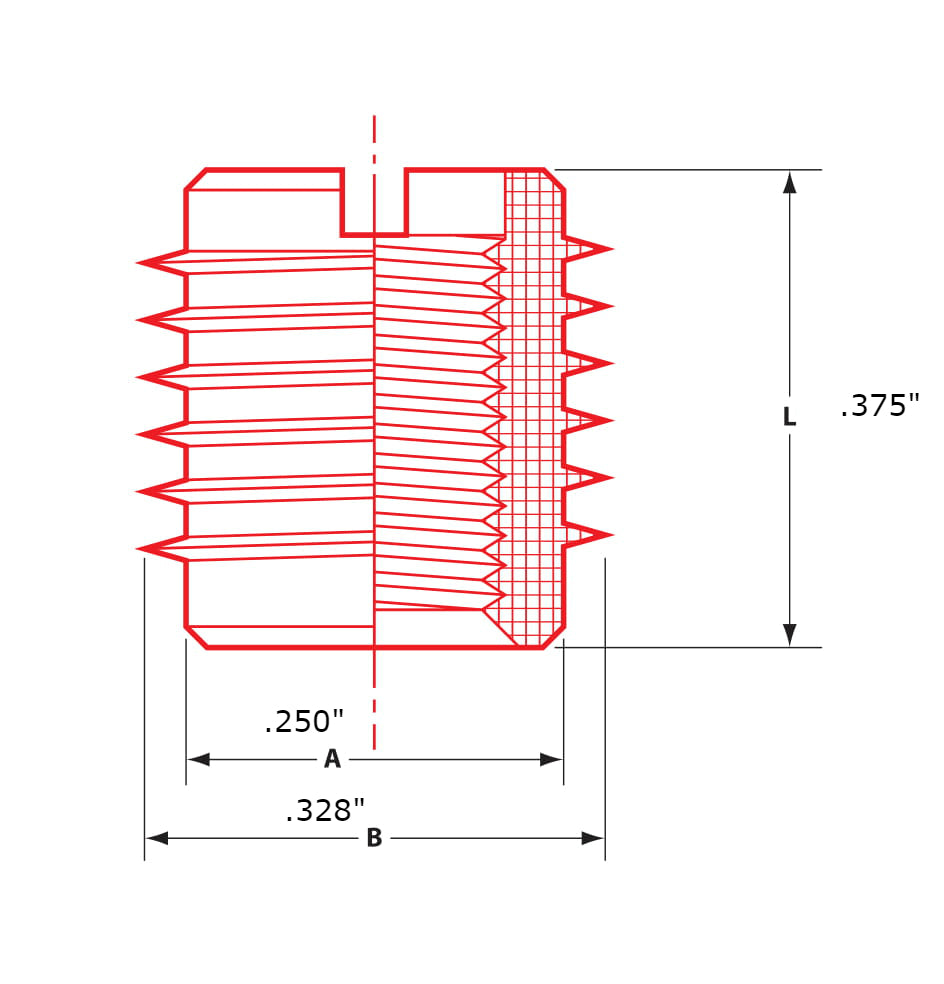 Four (4) #8-32 Stainless Steel Knife Threaded Inserts For Wood | .375" Length (BCP876)