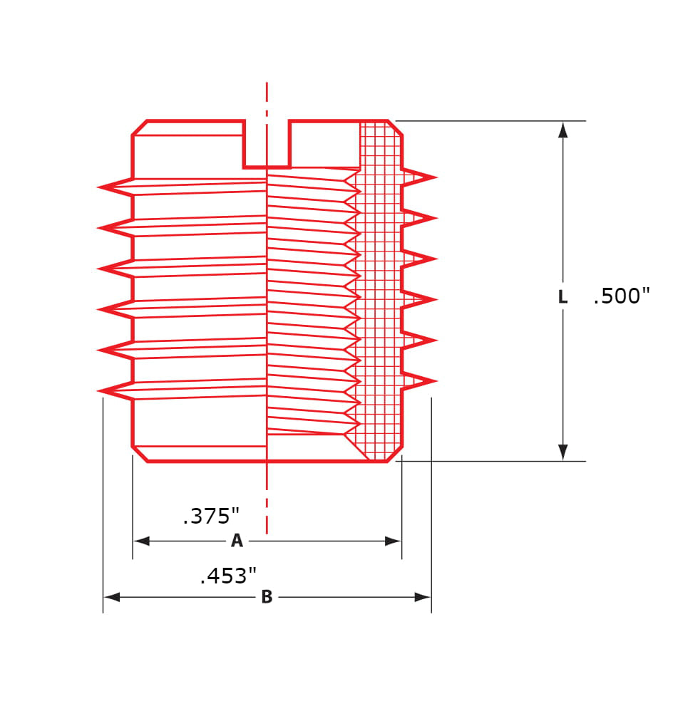 Four (4) #10-24 Stainless Steel Knife Threaded Inserts For Wood | .500" Length (BCP877)