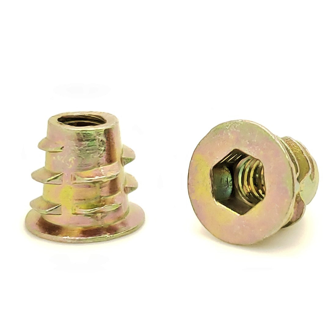 10-24 Zinc Hex Flanged Threaded Inserts