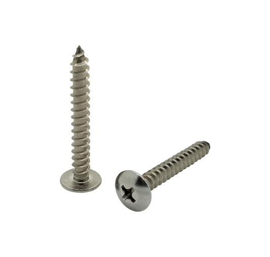 100 Qty #8 x 1-1/4" Truss Head 304 Stainless Phillips Head Wood Screws (BCP95)