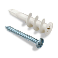 40 Premium Nylon Plastic Self Drilling Drywall Anchors with Screws | Up to 75 Lbs (BCP952)