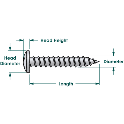 100 Qty #8 x 1/2" Zinc Phillips Pan Head Wood Screws (BCP372)