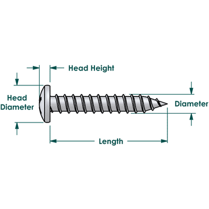 100 Qty #8 x 5/8" Zinc Phillips Pan Head Wood Screws (BCP374)