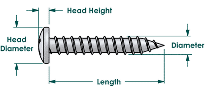 100 Qty #8 x 3/4" Zinc Pan Head Phillips TEK Self Drilling Sheet Metal Screws (BCP59)