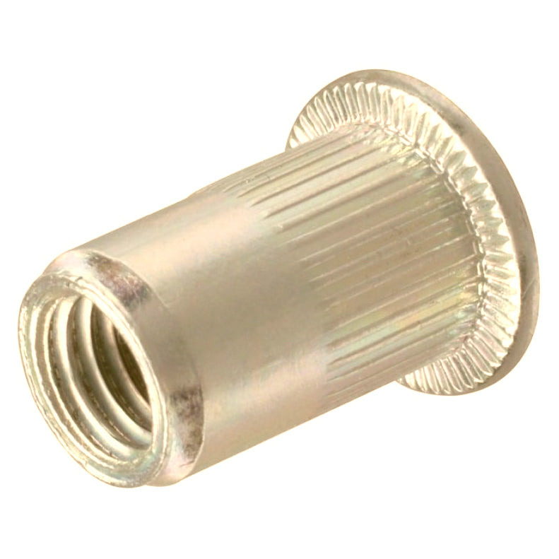 1/2-13 UNC Rivet Nuts - Zinc Plated Carbon Steel Flat Head Threaded Inserts, 10 Qty (BCP960)