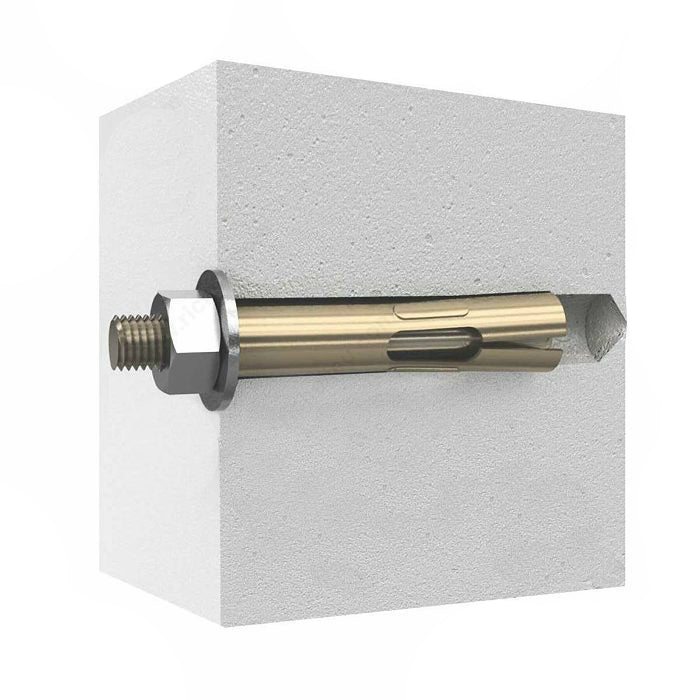 Four (4) 3/8" x 3" Zinc Plated Hex Nut Sleeve Anchor Bolts (BCP986)