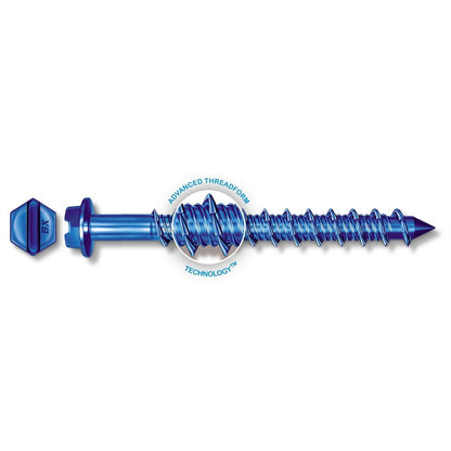 Tapcon 3/16" x 1-1/4" Hex Head Concrete Anchor Screws 3139407 | 100 Pack | Drill Bit Included