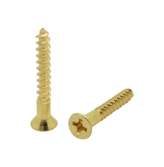 200 Qty #6 x 1" Flat Head Solid Brass Phillips Head Wood Screws (BCP152)